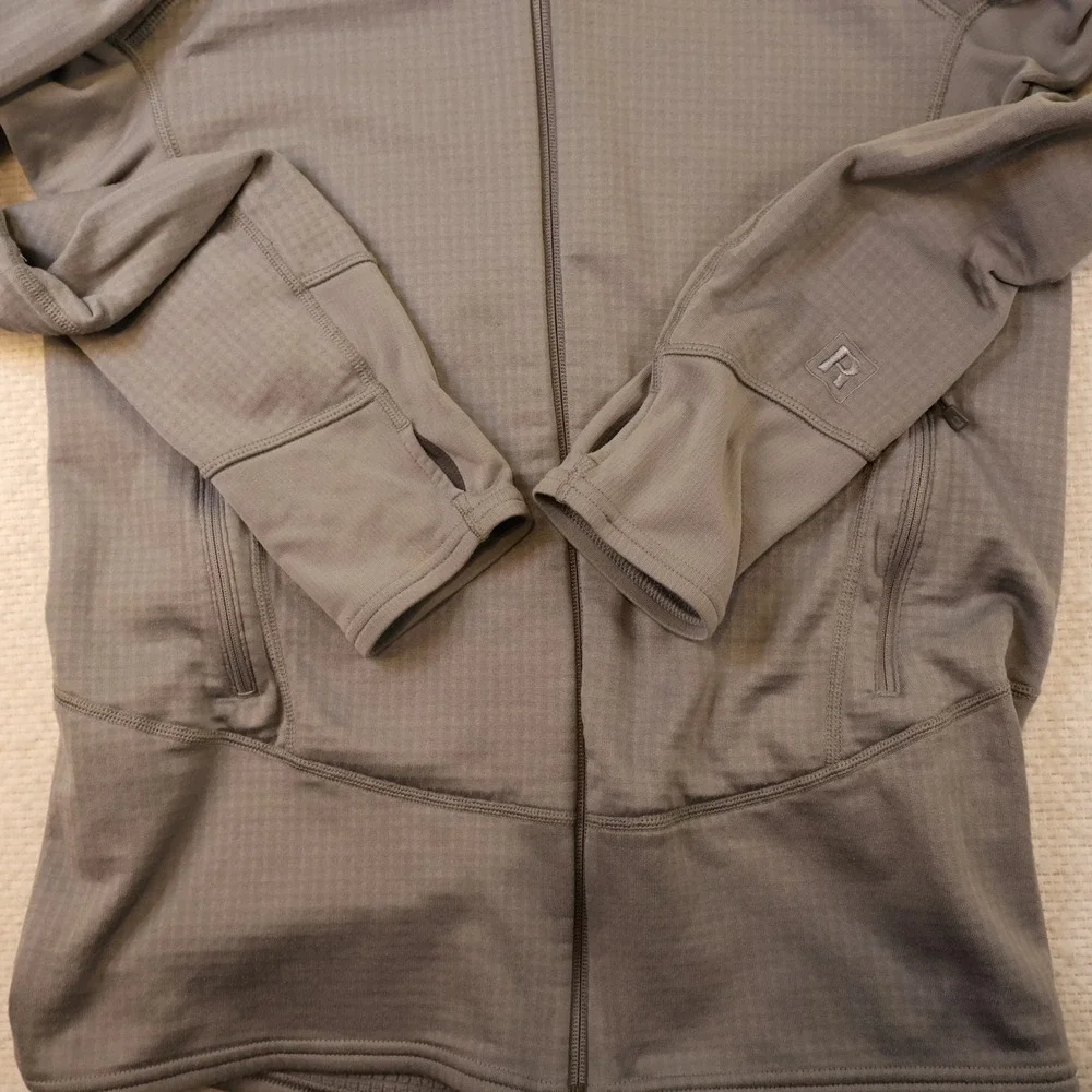 Patagonia Mens Medium R1 Full Zip Fleece Jacket Grey Polartec Power Dry